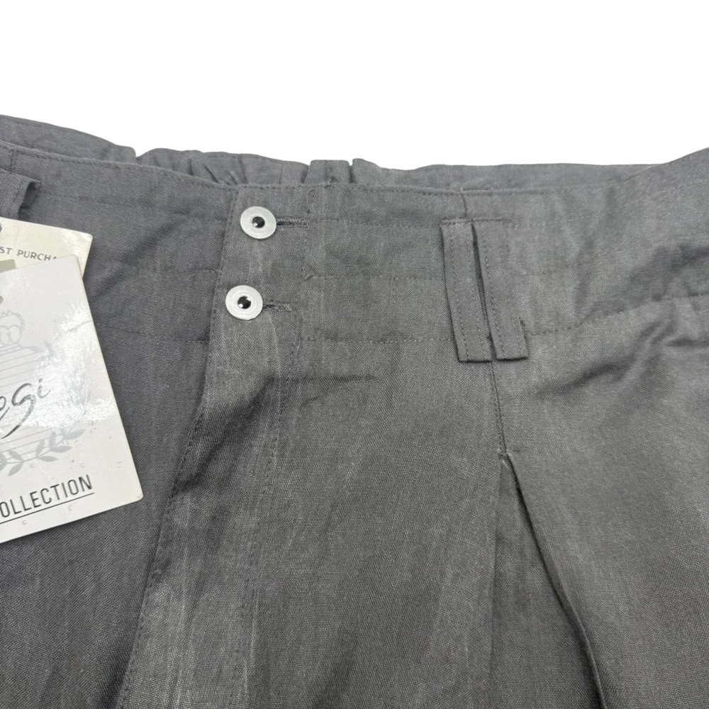 Vintage 90s Cogi Collection Gray Rayon Pleated Wide Leg Pants 36x34 NWT Unisex